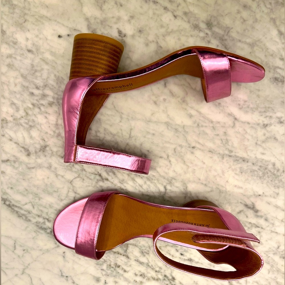 Jeffrey Campbell metallic pink heels. Size 7.5